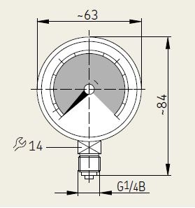 Manometer - Gedämpfte Ausf. m. Glyzerinfüllung & Visualisierung in rot/grün