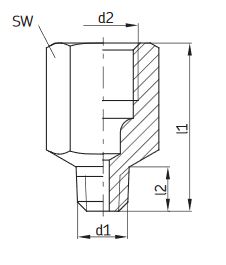 Anschlussstücke mit keg. Gewinde - Rohr Ø 2,5 mm