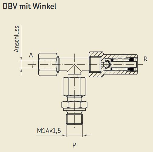 Druckbegrenzungsventil - 200 bar - mit Winkel