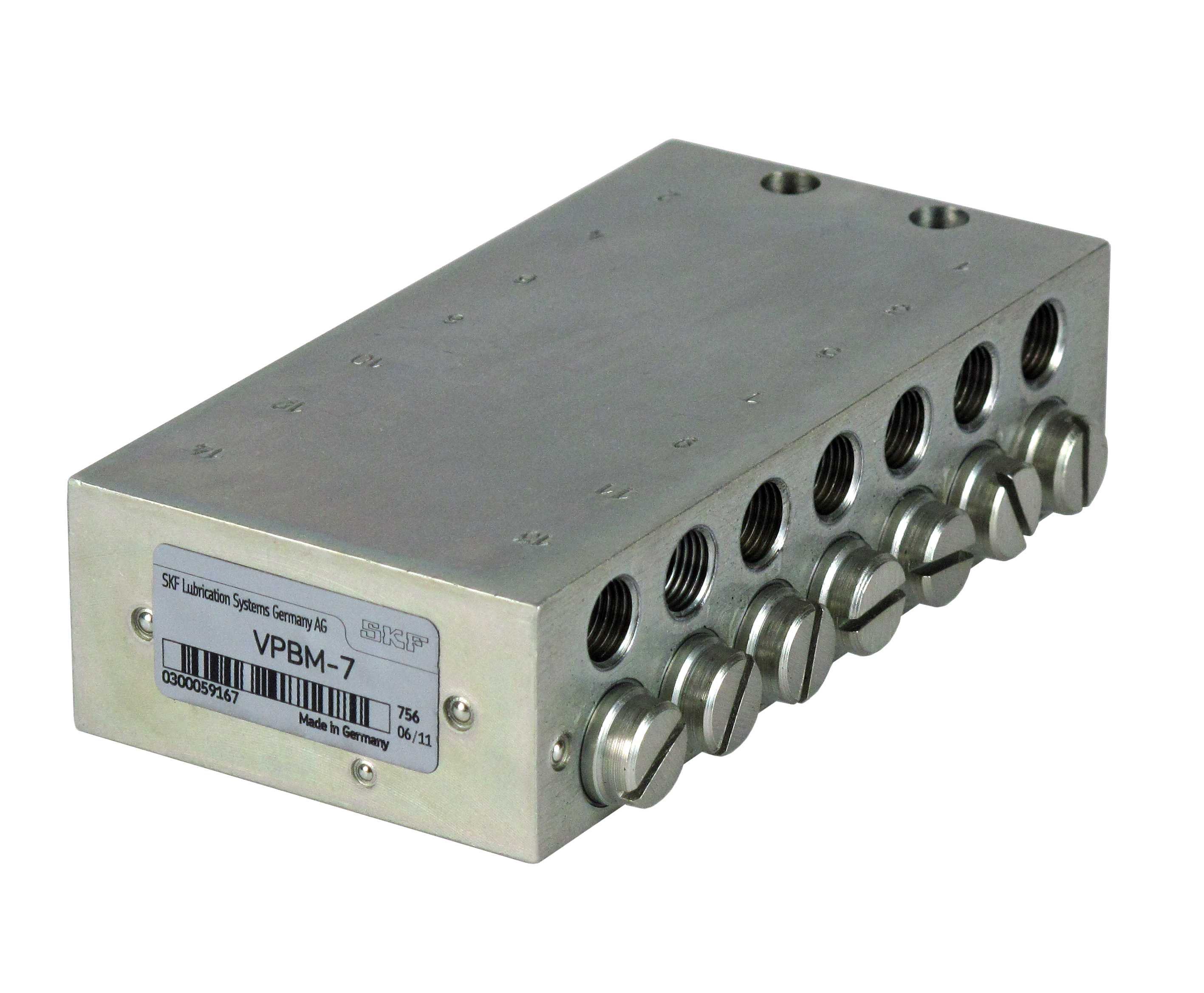 Progressivverteiler VPBM-7 mit 14 Schmieranschlüssen