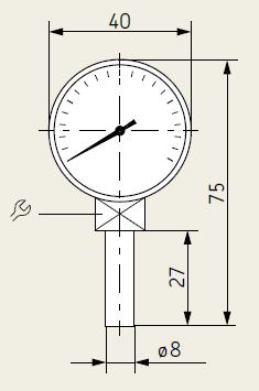 Manometer - Gedämpfte Ausf. m. Drossel