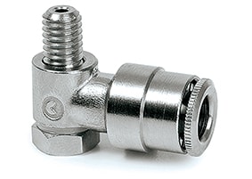 Schlauchanschluss M6a steckbar 90° schwenkbar - 6 mm